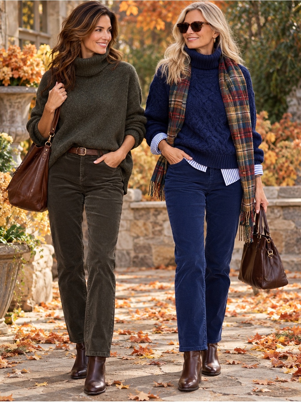 Lands’ End + Jones New York Corduroy Pants Bundle Size 10 Navy, Brown